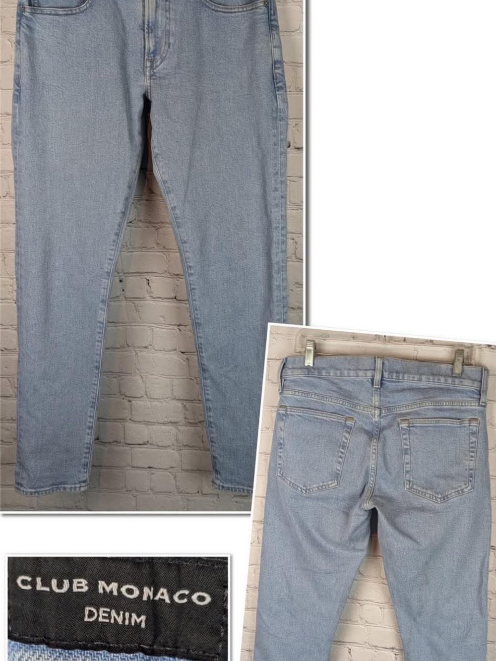 Club Monaco Men’s Light Wash Slim Straight Jeans